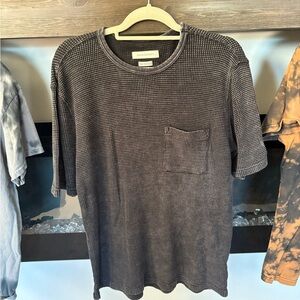 Men's Waffle Knit Short Sleeve Tee - Black